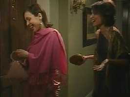 Olga and Eden giddy after finding out an actual conversation between them had been scripted