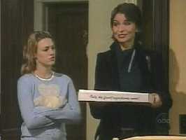 Maggie wasn't fooled by Lena saying she took the pizza from the pizza guy