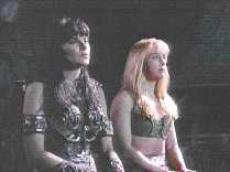 Caught talking in class, Xena and Gabrielle are told 'eyes front, no nonsense!'