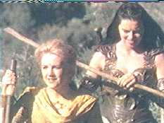 Fed with with Gab's smugness, Xena whacks her in the head
with her own staff.  Repeatedly.