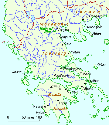 To get to Amphipolis, head north from Olympus and hang a right at the Halls of War