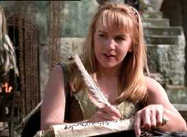 Gabrielle contemplates the new concept of 'last names'.