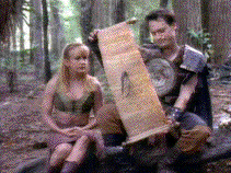 Since Gabrielle never asks for directions, Joxer consults a map