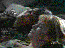 Seconds after she's finished, Gabrielle rolls over and goes to sleep