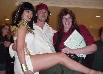 Weird Al Yankovic and Missy Good judge the Leg Waxing competition
