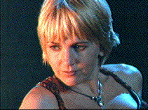 Gabrielle appears to be listening to another unfamiliar piece of Xena backstory, but she is in fact thinking 'Mmm, donuts!'