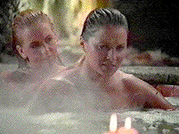 Miffed at constantly being dismissed as the sidekick, 
Gabrielle contemplates placing the soap 'where the sun don't shine'.