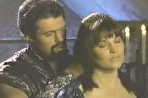 Now Ares desired our Xena too/Tried to get her to, you know, woo hoo/But the princess held fast/To her Poteidaist/And said, There's never been a me and you