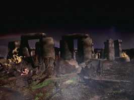 Budget cuts forced the XWP staff to borrow the miniature Stonehenge set from Spinal Tap. They were really glad they'd invested in 6-inch Xena and Gabrielle action figures!